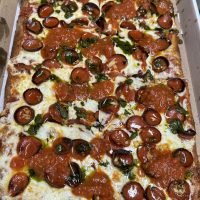 Grandmas Pepperoni &  Hot Honey  With Drizzled Pesto